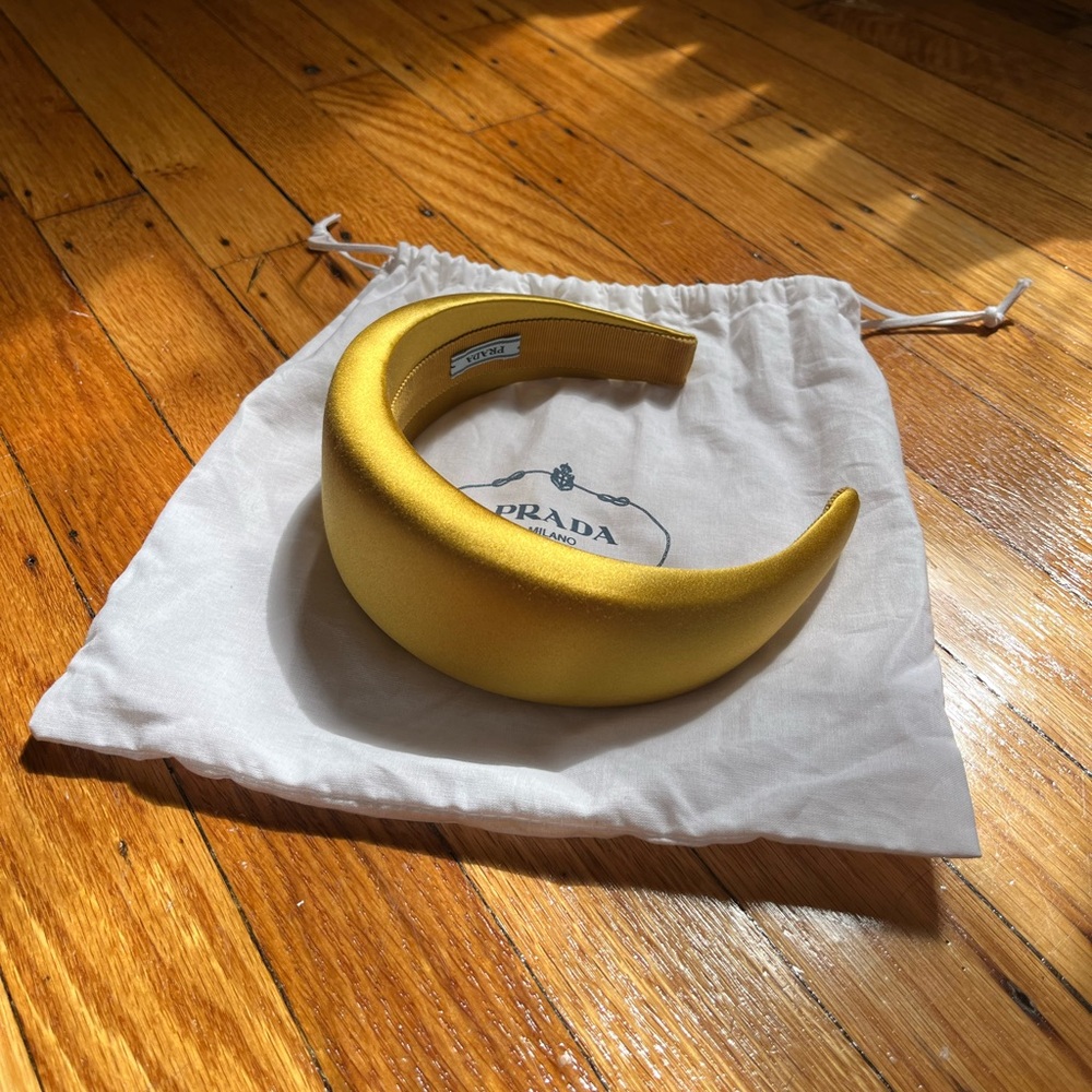 Prada Satin Puff Headband in a gorgeous Yellow Gold